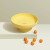 ku-life高脚干果盘水果盘可沥水果篮糖果盘网红零食点心托盘塑料茶点盘高足盘 黄色