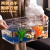 CLCEY六角恐龙专用鱼缸透明塑料一体成型防爆超亚克力乌龟螃蟹饲养箱 大号-【带盖】裸缸