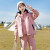 MAKOSBEAR童装女童套装秋冬装加绒加厚儿童运动三件套休闲大卫衣套装QY1180 粉色三件套 130(建议身高125cm)