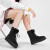 H8雪地靴女新款加绒加厚高帮外穿户外情侣防水防滑大码棉鞋 熊猫黑（时尚款） 35