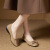 MK BELLE意大利轻奢侈新品牌2024春新款软皮妈妈鞋软底小坡跟舒适女士皮鞋 灰褐色(精选皮革) 35(高端手工鞋)