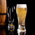 卢咖芮斯金箔水晶玻璃啤酒杯套装家用大容量扎啤杯网红感啤酒杯子 金山小号+竹木托盘 330ml 12只