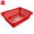 谋福（CNMF）加厚塑料方筛长方形沥水收纳篮 拣货配货筐16#方筛285* 200*83（5个装）红色