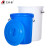艾科堡大号圆桶加厚塑料水桶工业储水圆桶餐厅厨房泔水桶大号垃圾桶蓝色 100L 带桶盖