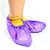 PLJ 工业鞋套一次性加厚塑料防水机房防尘100只室内耐磨防脏脚套 紫色600克鞋套100只 均码