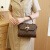 CLESKOESI女包包2024新款韩版时尚百搭小方包单肩斜跨包女士印花手提包 咖啡色