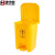 集华世 加厚脚踏带盖垃圾桶医疗废物处理利器盒【黄色50L】JHS-0015