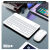 山头林村蓝牙键盘 手机平板pad彩色键盘 笔记本电脑静音无线外接键盘鼠标 蓝牙键盘+充电鼠标 白色