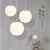 简约单头白色圆球形玻璃吊灯餐厅楼梯创意个性时尚服装店泡泡 直径20CM球+LED高亮暖光