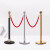 礼宾杆挂绳迎宾柱酒店警示柱一米线栏杆隔离带伸缩带安全警戒线 1.5米绒绳银扣（红色）