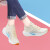 颂菁薄款运动鞋女女装平底波鞋休闲鞋面旅游鞋夏季单鞋新款定制款 米色 35