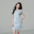 韩语琳空间韩语琳法式连衣裙女夏季2023新款气质修身显瘦高级感短款无袖裙子 浅蓝色 S
