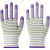 谋福（CNMF）薄款弹力短款薄手套 尼龙线手套 （紫色涂掌带胶）12副 S号女士