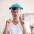 防护面罩厨房做饭专用防油溅神器帽子女透明覆盖遮全脸煮菜防护罩 天蓝顶白屏 其他
