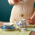 INGRI（英格丽）欧式轻奢高档描金茶壶咖啡杯碟套装客厅家用杯具水具过滤器骨瓷单人子母壶套装 翡翠-金色过滤器