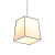 现代简约餐厅小吊灯中式亚麻布艺灯罩仿羊皮创意卧室书房灯具 扁形圆 40*20