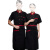 比鹤迖 BHD-2935 短袖透气厨师服工装 黑色[袖背全网]3XL 1件