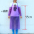 PVC围裙 防水放油透明围裙加厚厨房食堂水产工厂女简约加长耐围腰 紫色中号围裙加袖套一套