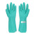 绿色丁晴耐油耐酸碱耐溶剂工业防滑防化防水劳保防护手套 耐溶剂手套 M