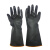 威姆仕黑色卷边工业乳胶手套防水防油耐磨劳保防护 55cm3双