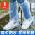 一次性雨鞋鞋套下雨天防水防滑透明塑料加厚耐磨脚套防雨高筒长筒 1双【透明长筒】加厚款/耐磨/防水/防泥