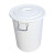 万尊 加厚塑料水桶白色带盖100L 工业储水圆桶