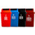 干湿分类垃圾桶大小号40升20L黑色户外可回收箱弹翻盖家商用餐饮 40升加厚桶-红色无盖 有害垃圾