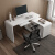 家用电脑桌办公家具简约台式旋转转角白色烤漆书桌书架书柜组合 1.2米书桌不带键盘托 否