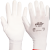 （12双）ansell安思尔48-125浸胶耐磨防滑透气涂掌涂胶PU工作干活劳动防护维修工地建筑手套 PU涂掌白色手套12双 中码