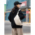 酷奇袋鼠 KQ胸包2024新款时尚潮酷风休闲包百搭软皮单肩包运动斜挎包骑行腰包 棕色小号
