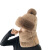 帅洛格帽子女秋冬季新款围脖口罩一体护耳帽加绒加厚骑行保暖包头帽 毛球帽咖啡色