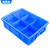 豫恒玖塑料周转箱分隔式零件盒仓储五金配件箱螺丝收纳盒固定分格箱蓝色六格440*320*100mm