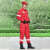 谋福 2501应急救援服套装定制户外地震水上消防救援 上衣加裤子加帽子腰带  红色M码