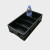 防静电零件箱SMT分类元件盒加厚周转箱电子元件零件盒物料平口盒黑色电子部件分格箱ESD箱 (大)4格 方盘 510*290*20mm