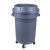 清洁圆形垃圾桶大号带轮加厚塑料带盖120L物业小区工业垃圾箱 带底座120L弹盖垃圾桶