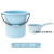 塑料水桶手提加厚洗衣桶多功能储水桶圆形桶宿舍洗衣桶装水桶 24L北欧蓝水勺