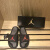 中国乔丹aj乔六拖鞋魔术贴篮球运动一字拖鞋情侣时尚凉拖飞人潮牌AJ5男鞋 AJ5-灰红 41 偏小一码