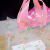 玫瑰花服装手提袋化妆品面膜包装袋塑料胶袋加厚购物袋印刷定制袋 透明 手提玫瑰花 38宽*43高*8侧cm 200个单面印店名