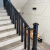 奇步楼梯进口橡胶木实木烤漆楼梯扶手 简约现代别墅美式欧式 黑色大柱11.5*11.5*120cm