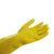 稳斯坦 WF128 橡胶手套 加厚防滑清洁擦车洗碗劳保手套 黄色5副L