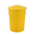 港羿 64L 黄色 圆形分类垃圾桶户外大号可回收带轮收纳桶烤漆有盖铁桶小区果皮箱