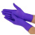 万力一次性防护手套PVC透明无粉防水美容美发厨房洗碗100只 紫色高弹 盒装 100只 S