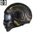 CYRIL赛罗3C复古头盔黑武士摩托车组合男女士可拆卸全盔四季机车安全帽 蒸汽朋克黑 L (适合54-58cm)