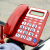 泰威355 办公电话机 来电显示有绳坐机 免电池时尚创意座机 V20-红色 带耳机的电话