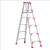 百思罗尼 铝合金人字梯链工2米高红加厚加固款