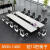 墨申会议室长桌10人简约现代培训桌条形桌椅子带插座会议桌椅组定 3.6米+12张椅子