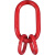 起重链条吊索具蝴蝶扣双环扣吊装强力环子母环圆环合金钢模锻吊环 桔红色 圆环1.8吨内径102