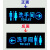 洗手间标识牌发光卫生间指示牌导向牌带灯厕所led灯箱指示灯吊牌 双面蓝光左右箭头 40x15cm