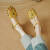 彼岸鸟春夏季新款女鞋韩版时尚休闲单鞋百搭通勤法式复古气质鞋子77484 黄色 34