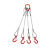 钢丝绳吊索具/压制钢丝绳组合吊具/起重吊钩索具/二肢三肢四肢 4.7吨1米 2腿美式货钩